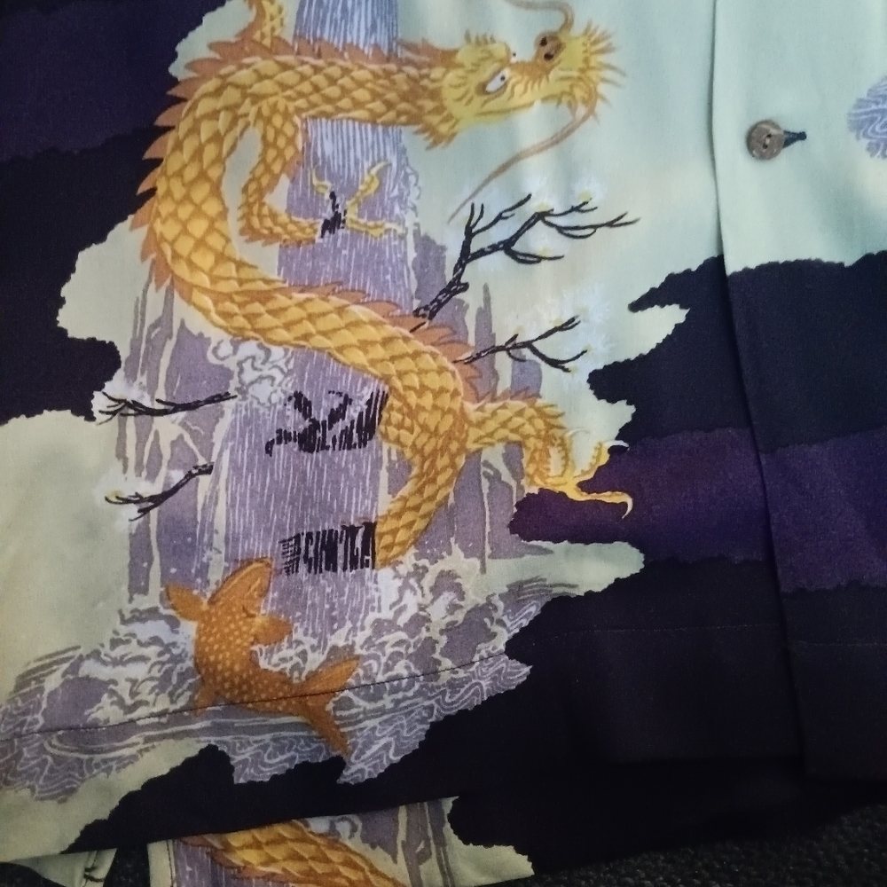 Bellerose Dragon Print Camp Shirt NWT Sz XXL